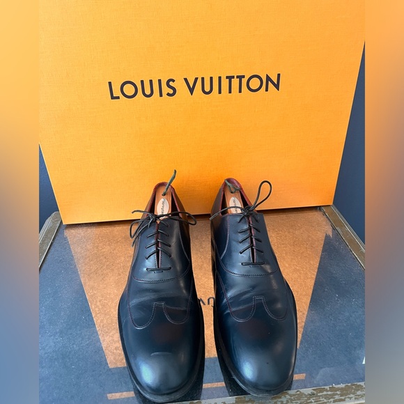 Louis Vuitton Mens Blue Leather lace up Oxfords - Picture 4 of 12